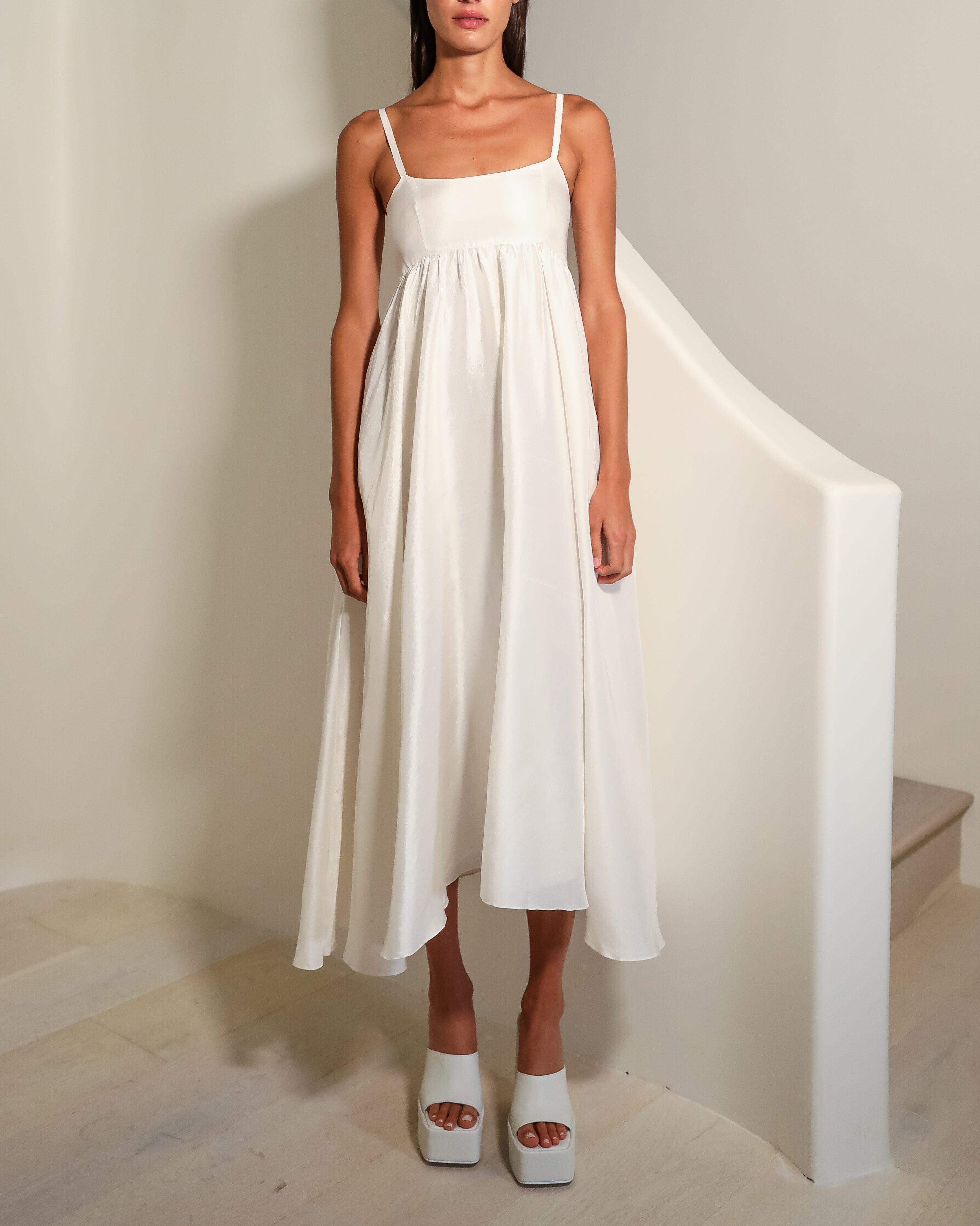 Rachel Raw Silk Midi - Navy / XS Rachel Raw Silk Midi - Navy / XS