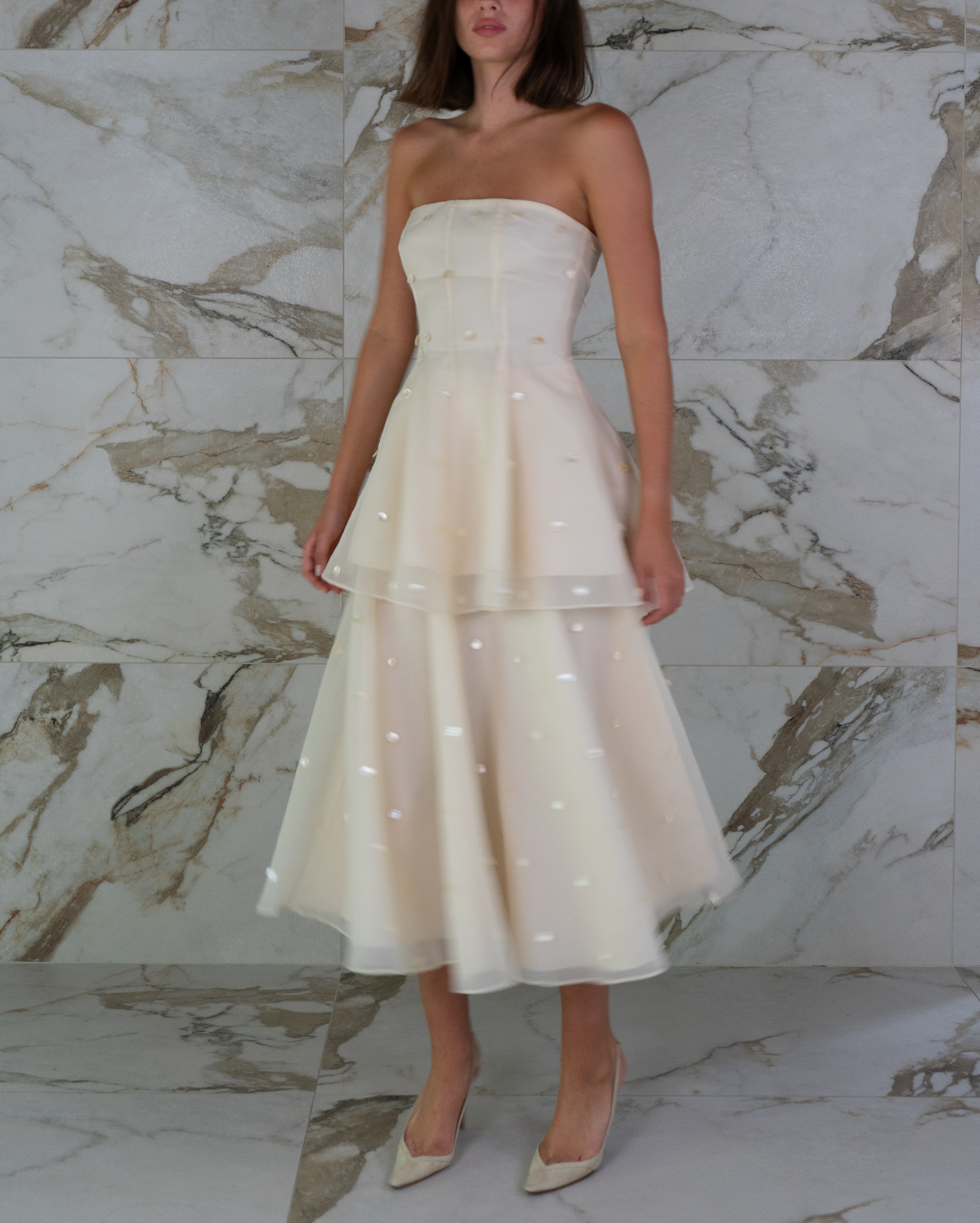 ambessa embellished organza mini dress Love Shack Fancy Ambessa Embellished Organza Mini Dress
