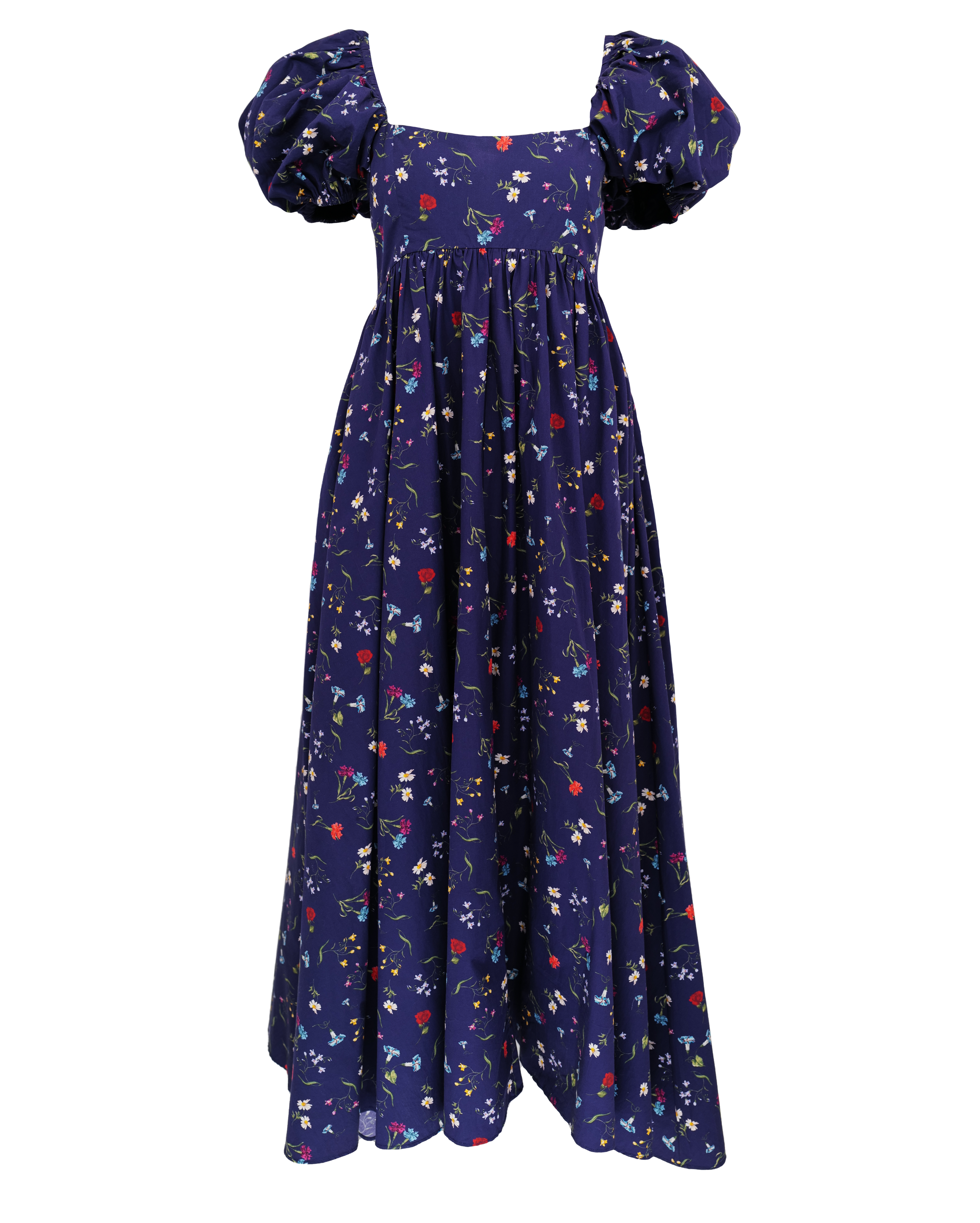 white christmas dresses Rory Poplin Midi Dress Navy Multi Floral / M