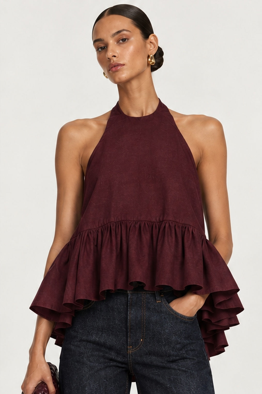 Winston Poplin Top - Wine