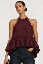 Winston Poplin Top - Wine