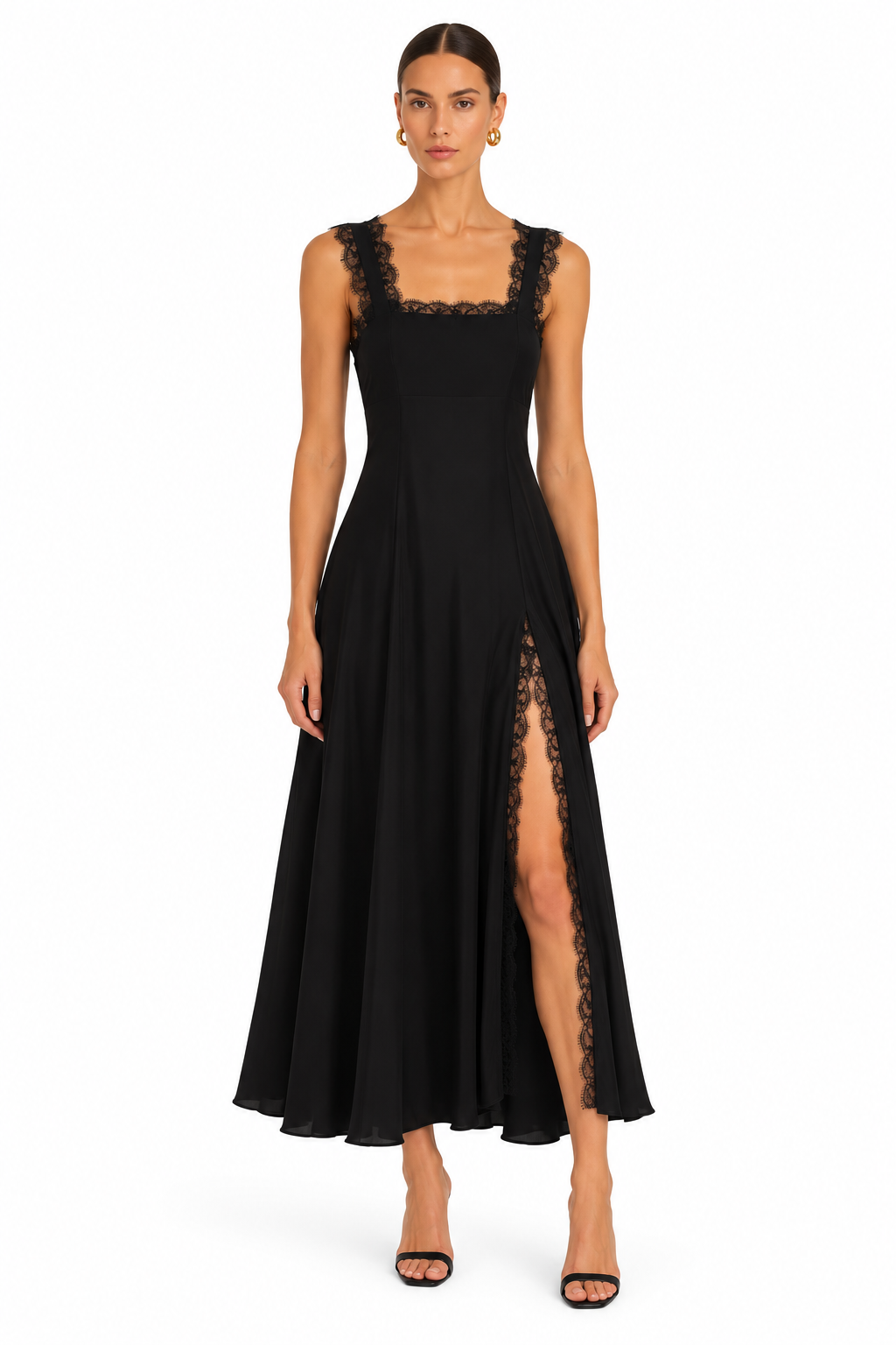 Aubrey Crepe de Chine Midi Dress