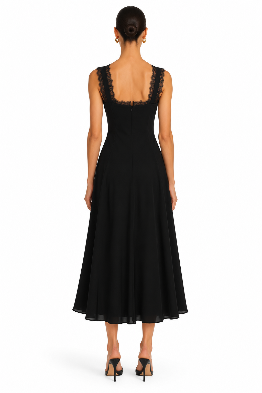 Aubrey Crepe de Chine Midi Dress