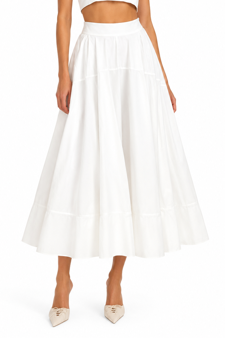 Avani Poplin Midi Skirt