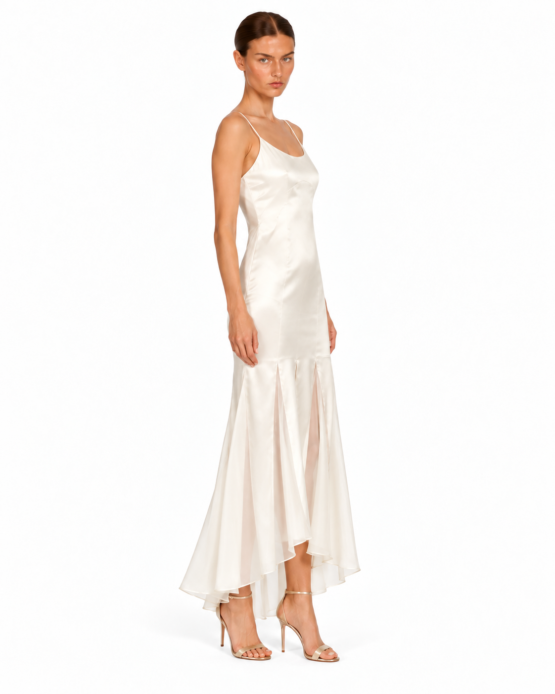 Kaida Charmeuse & Chiffon Midi