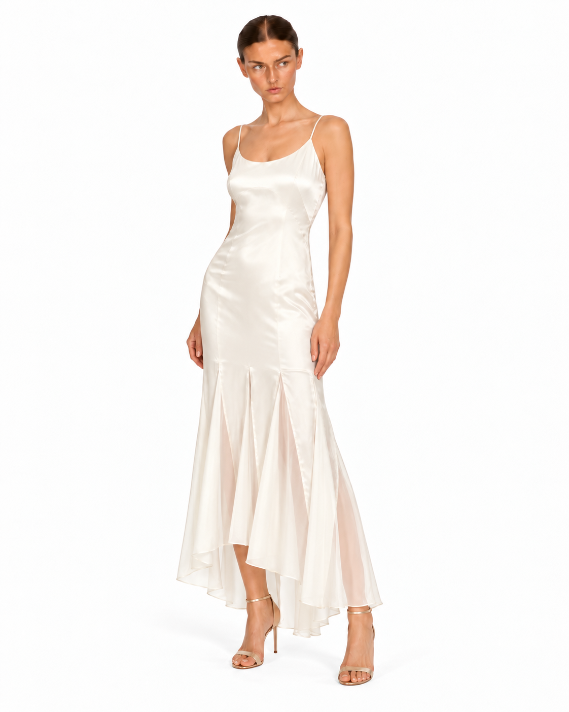 Kaida Charmeuse & Chiffon Midi