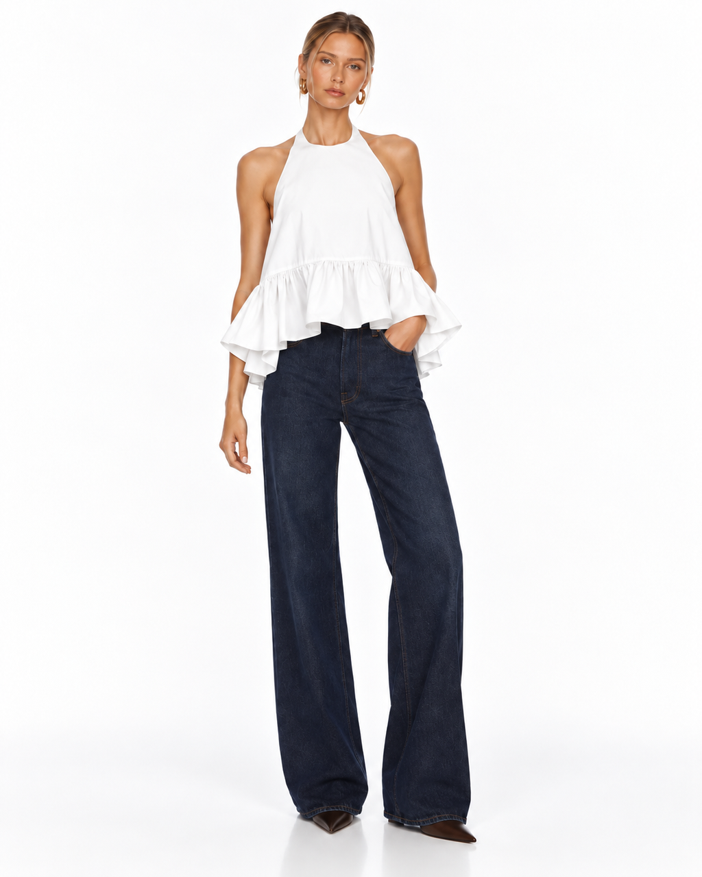 Winston Poplin Top White
