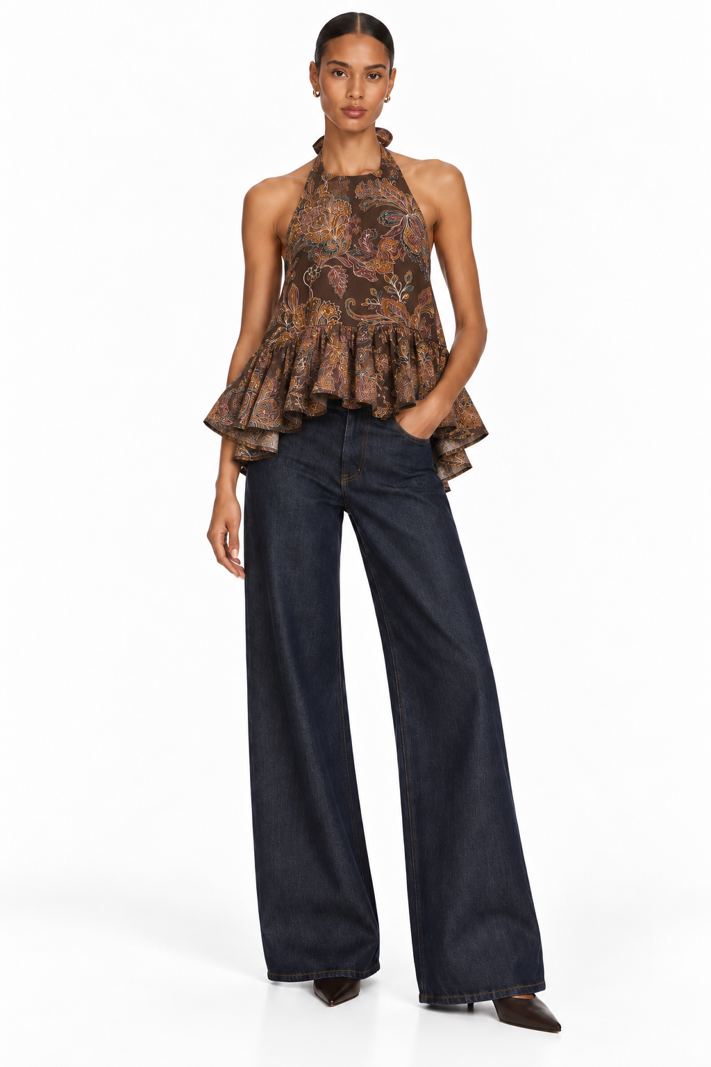 Winston Chocolate Paisley Top
