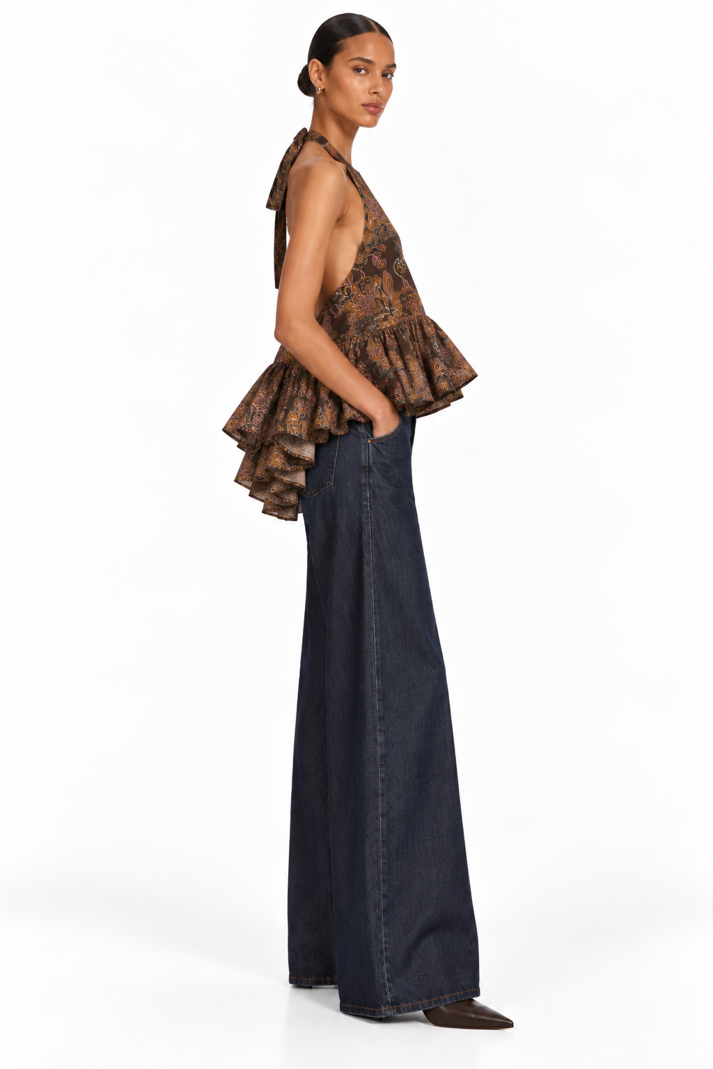 Winston Chocolate Paisley Top