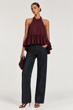 Winston Poplin Top - Wine