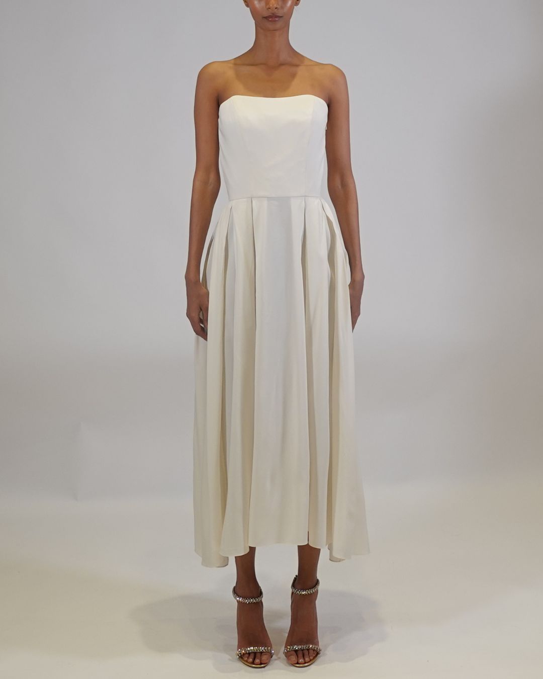 Azeeza Ezra Satin Midi Dress - Ivory Azeeza Ezra Satin Midi Dress - Ivory