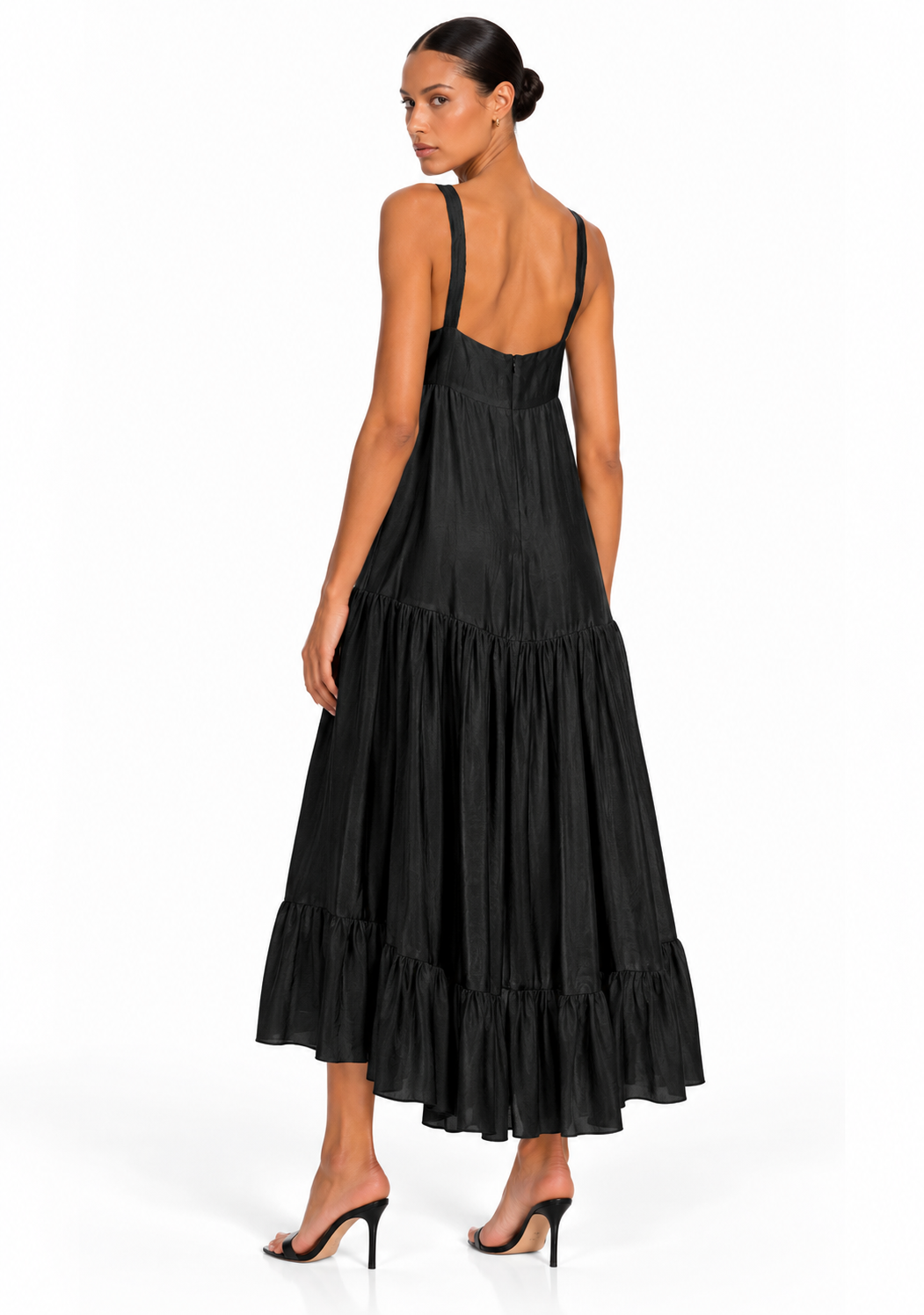 Griffon Raw Silk Midi Dress