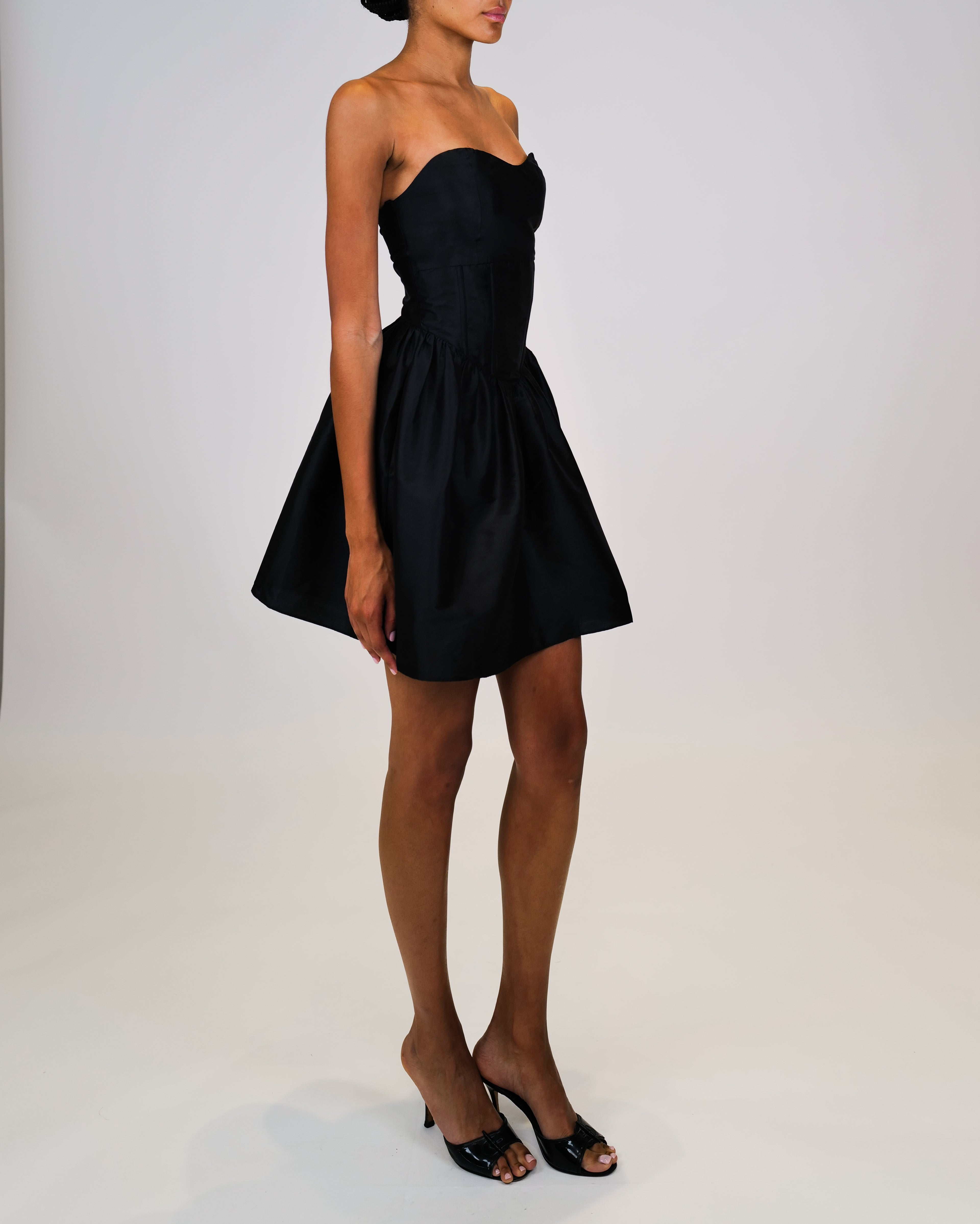 Naina Taffeta Mini Dress Black / L Naina Taffeta Mini Dress Black / L