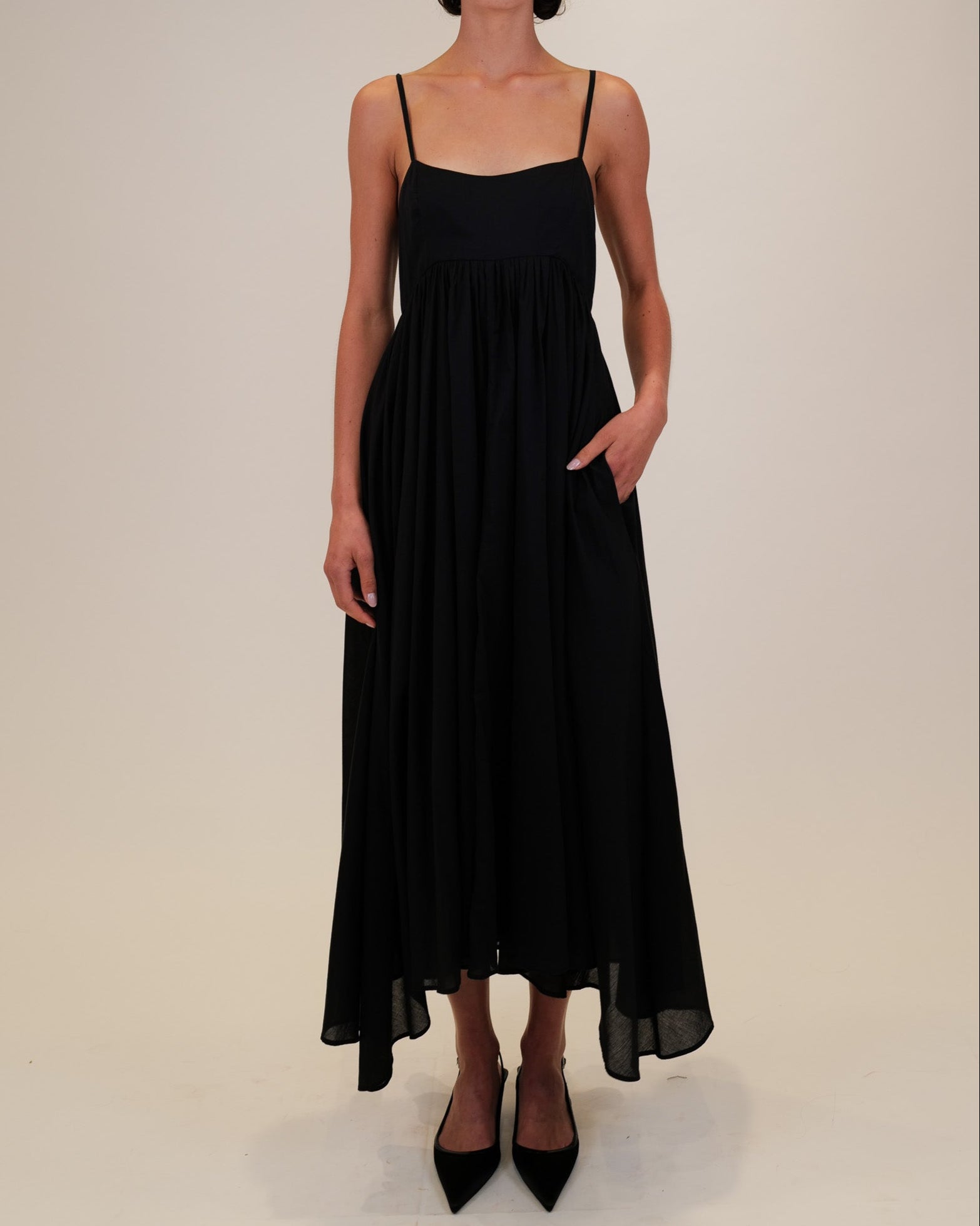 Rachel Cotton Voile Midi Dress – Azeeza