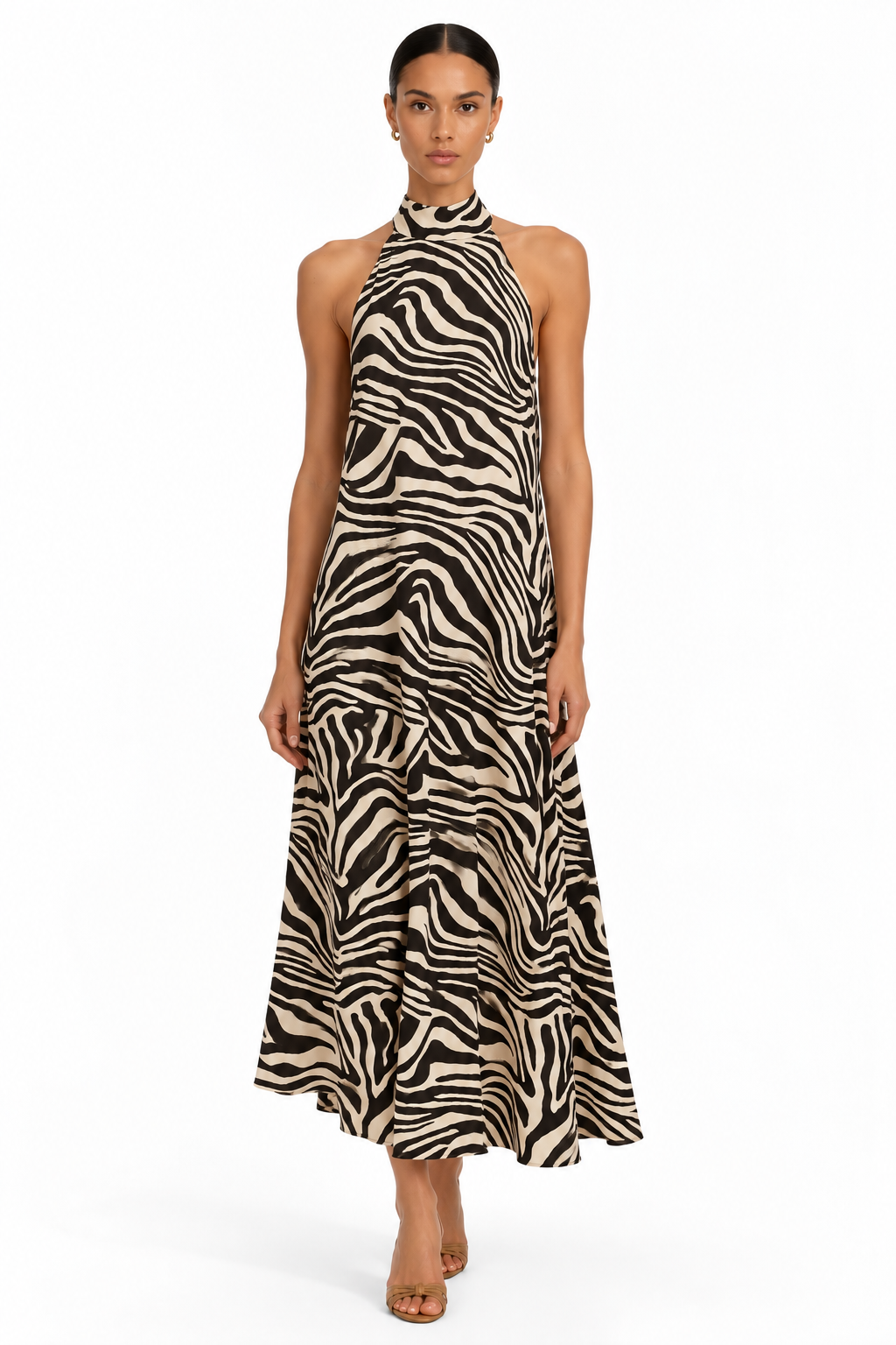 Meera Printed Satin Midi Dress