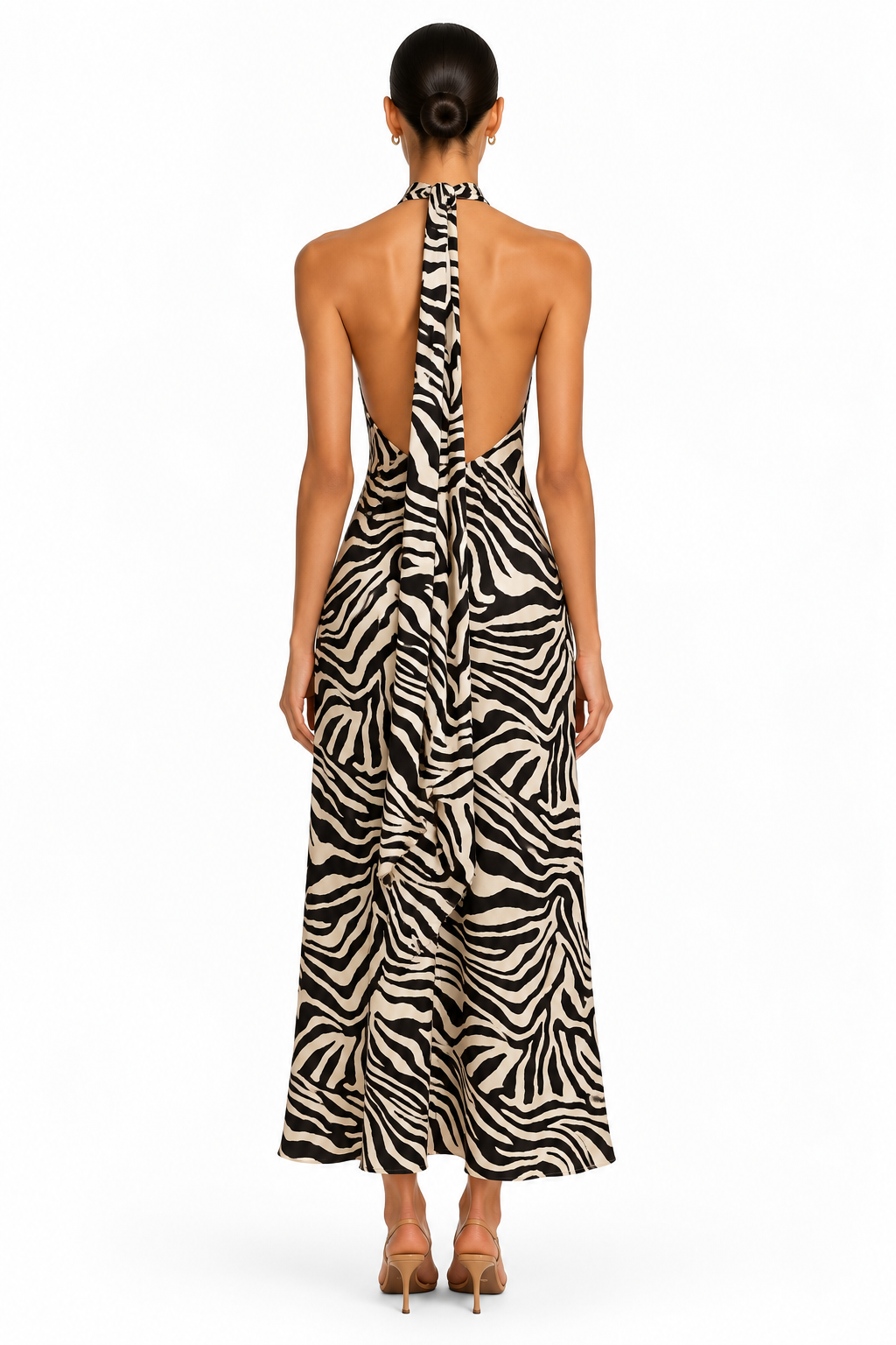 Meera Printed Satin Midi Dress