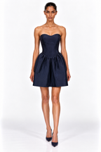 Naina Navy Taffeta Mini Dress