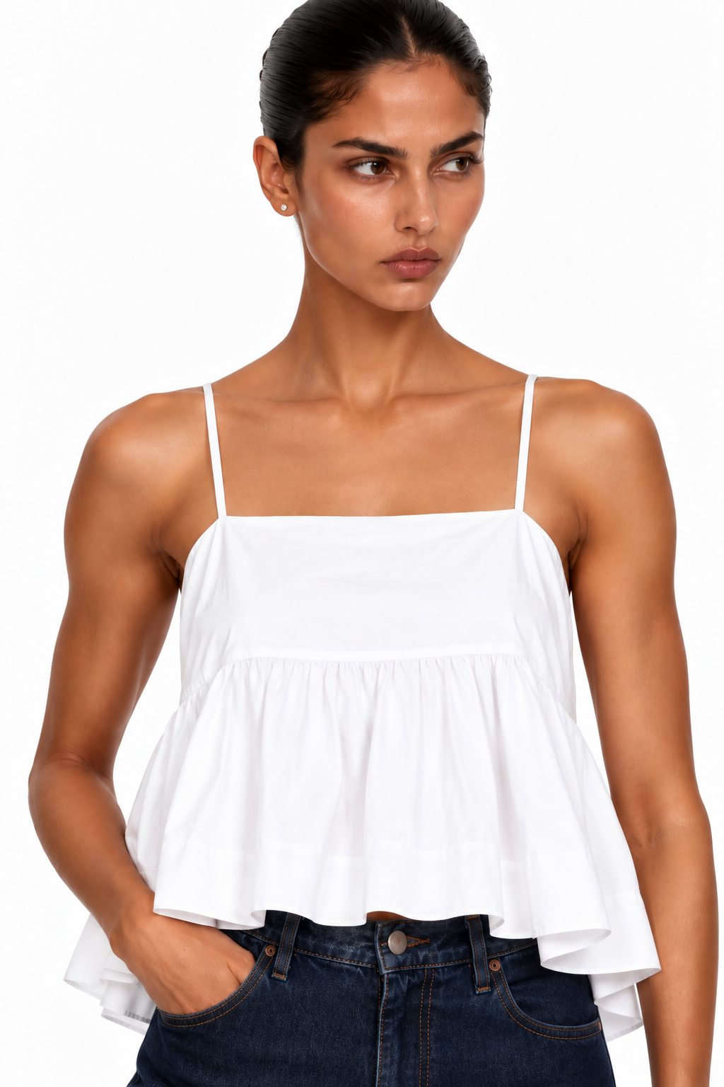 Rachel White Taffeta Top