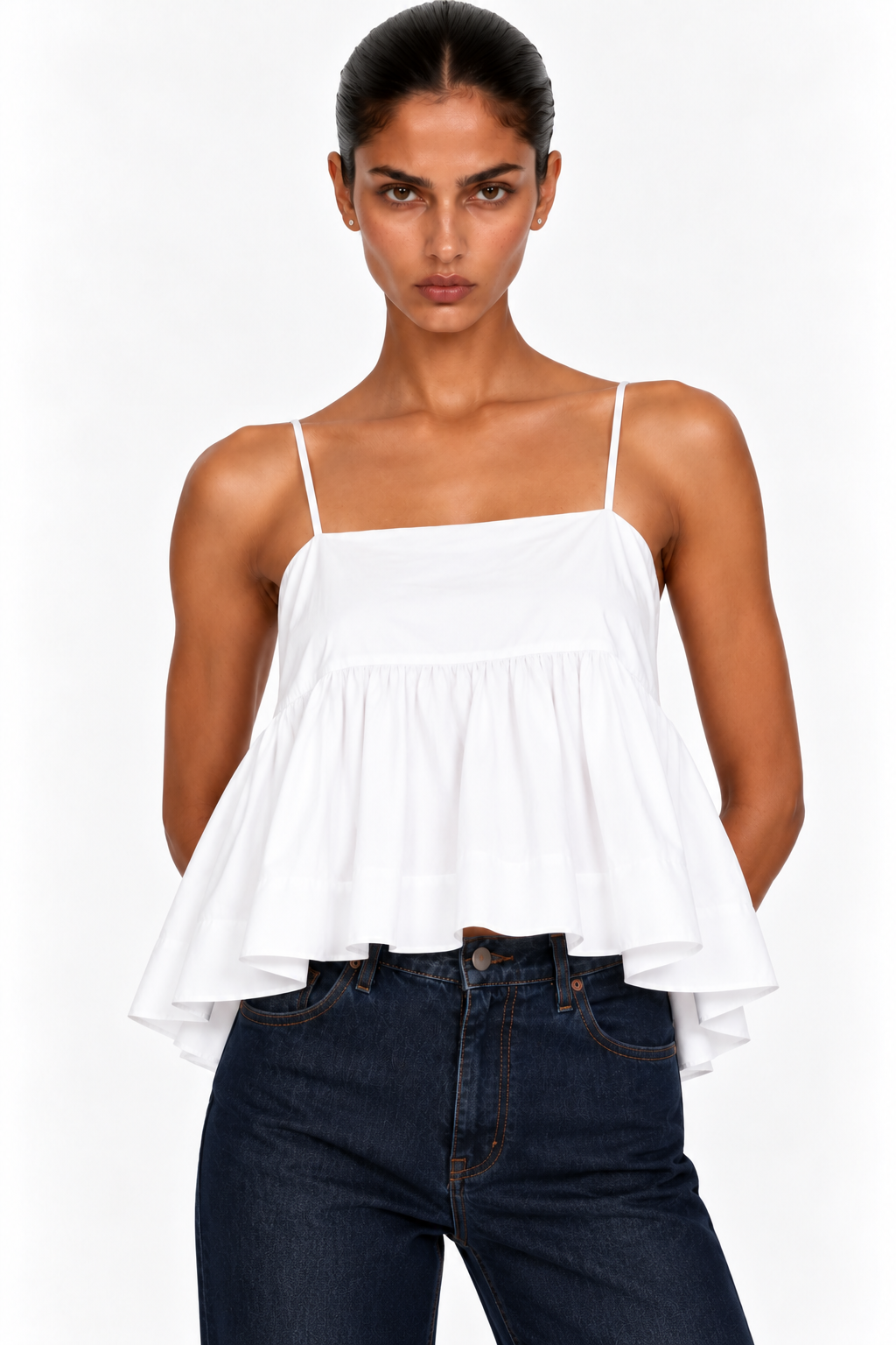 Rachel White Taffeta Top
