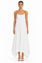 Rachel Cotton Voile / Embellished Straps Midi Dress
