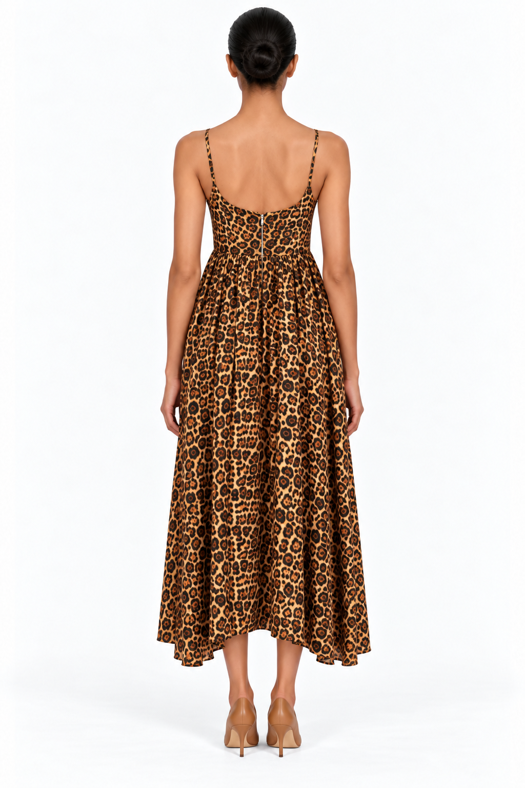 Rachel Printed Raw Silk Midi Dress