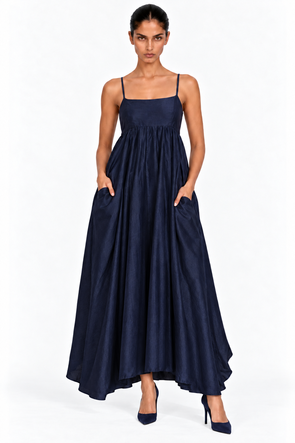 Rachel Raw Silk Midi Dress