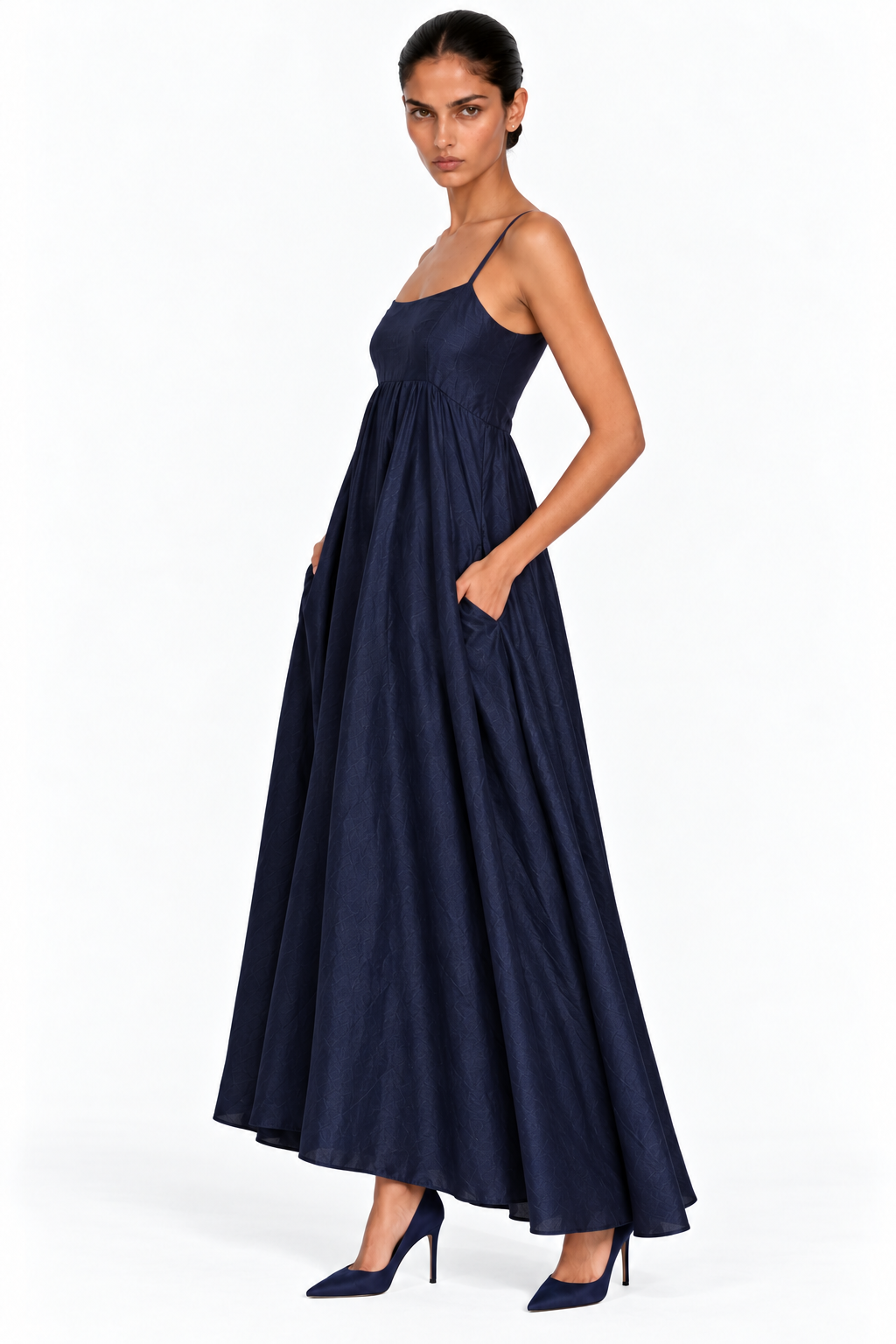 Rachel Raw Silk Midi Dress