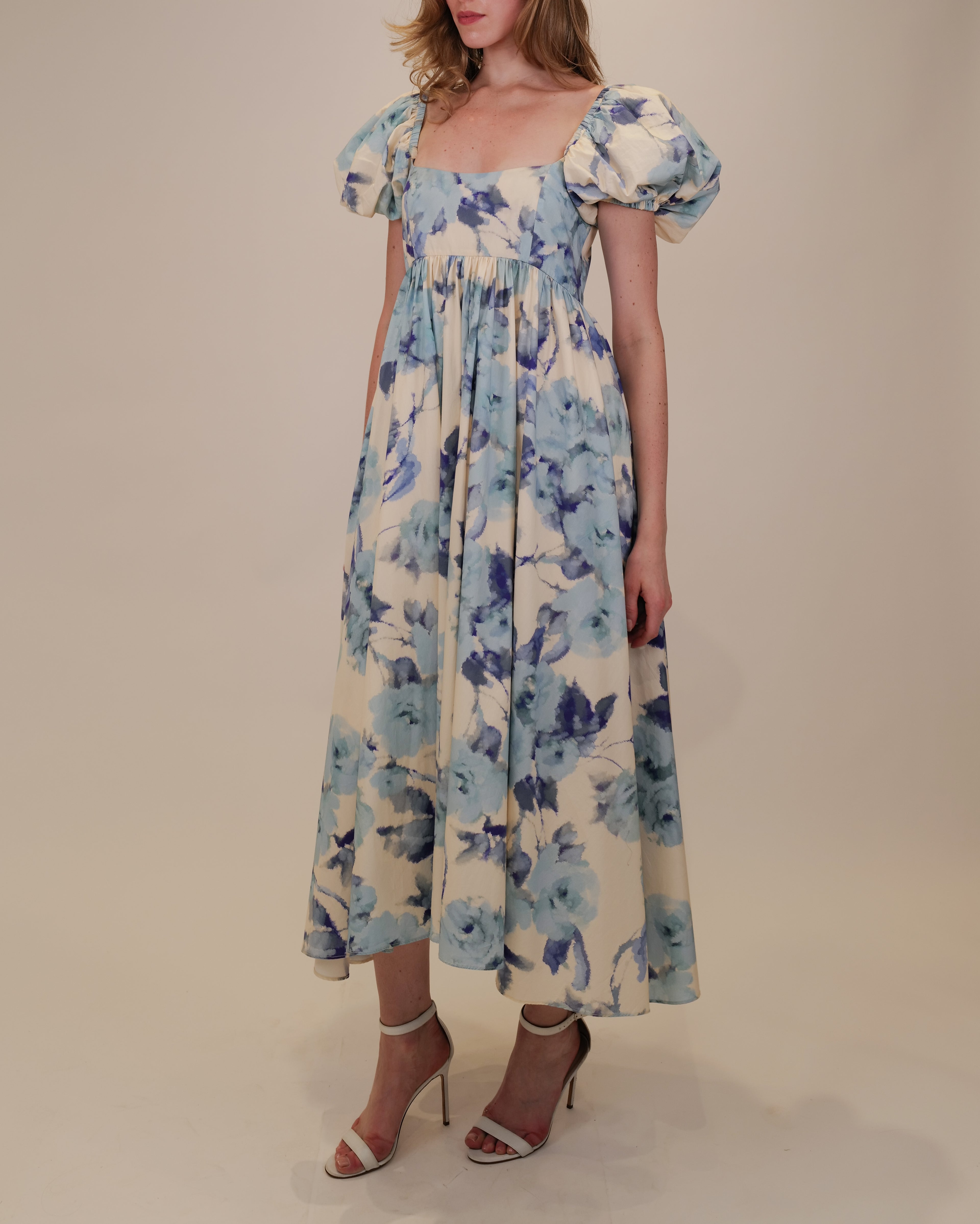 white christmas dresses Rory Poplin Midi Dress Navy Multi Floral / M main image 1