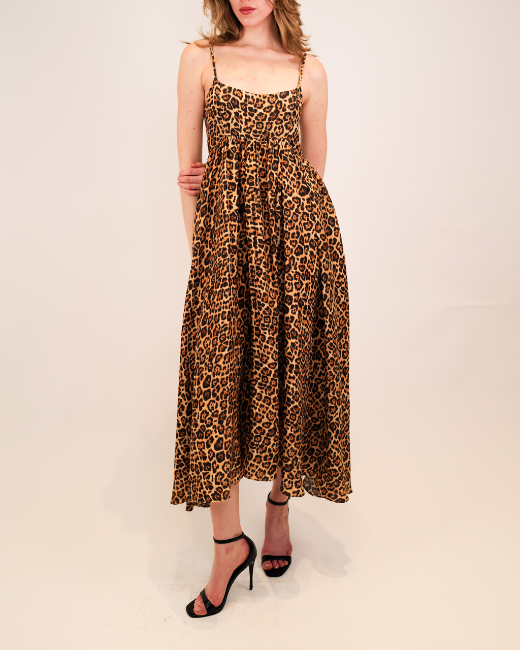 leopard print silk midi dress Loren Silk Slip Dress LEOPARD PRINT / SMALL