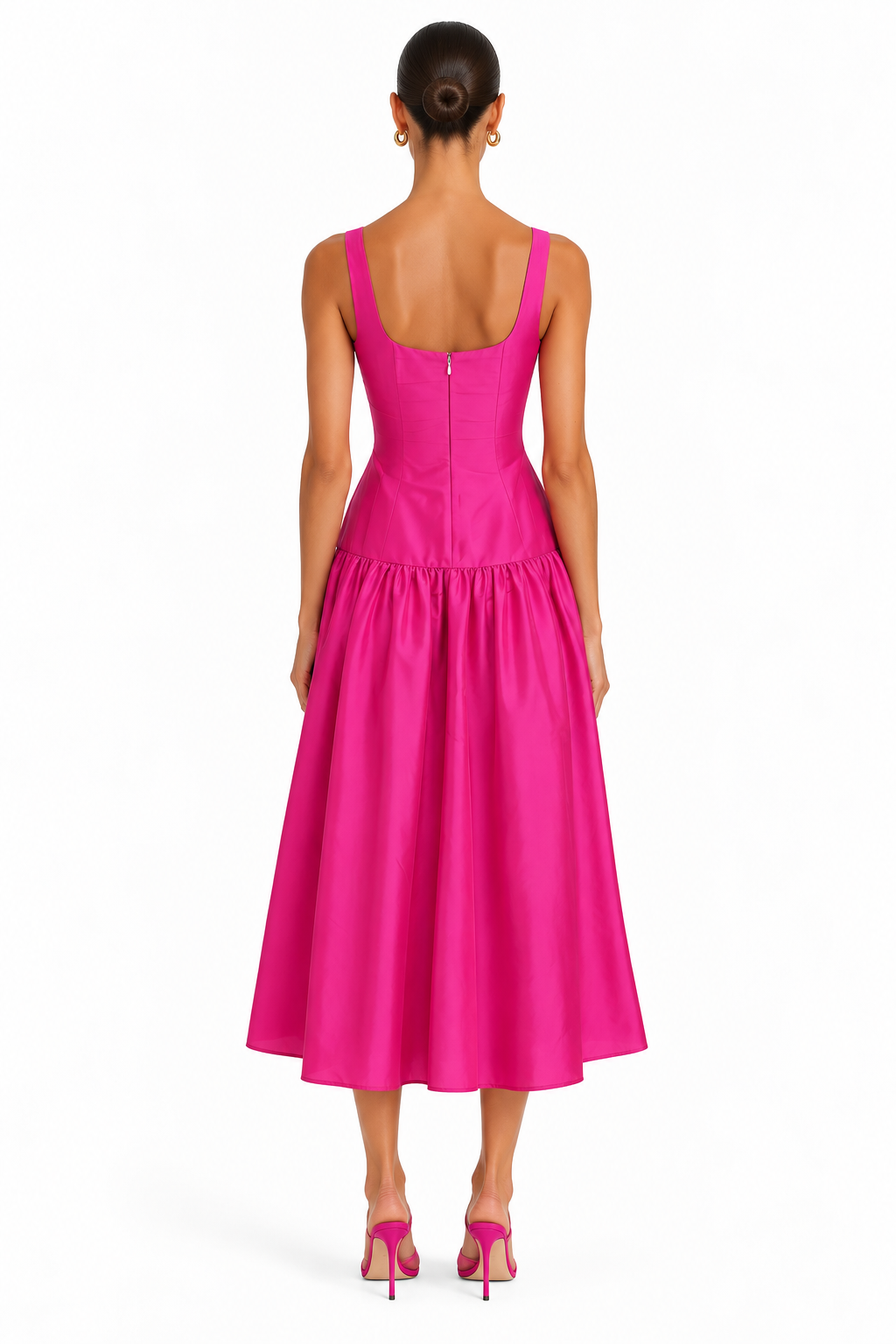 Usha Taffeta Midi Dress