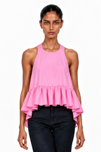 Winston Poplin Top - Bubblegum