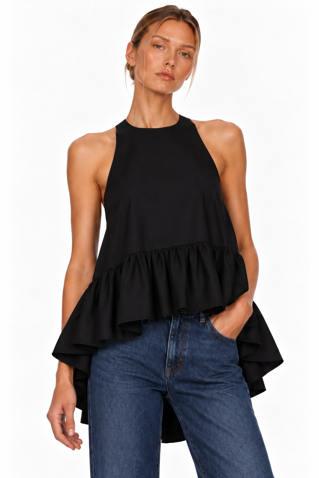 Winston Black Poplin Top