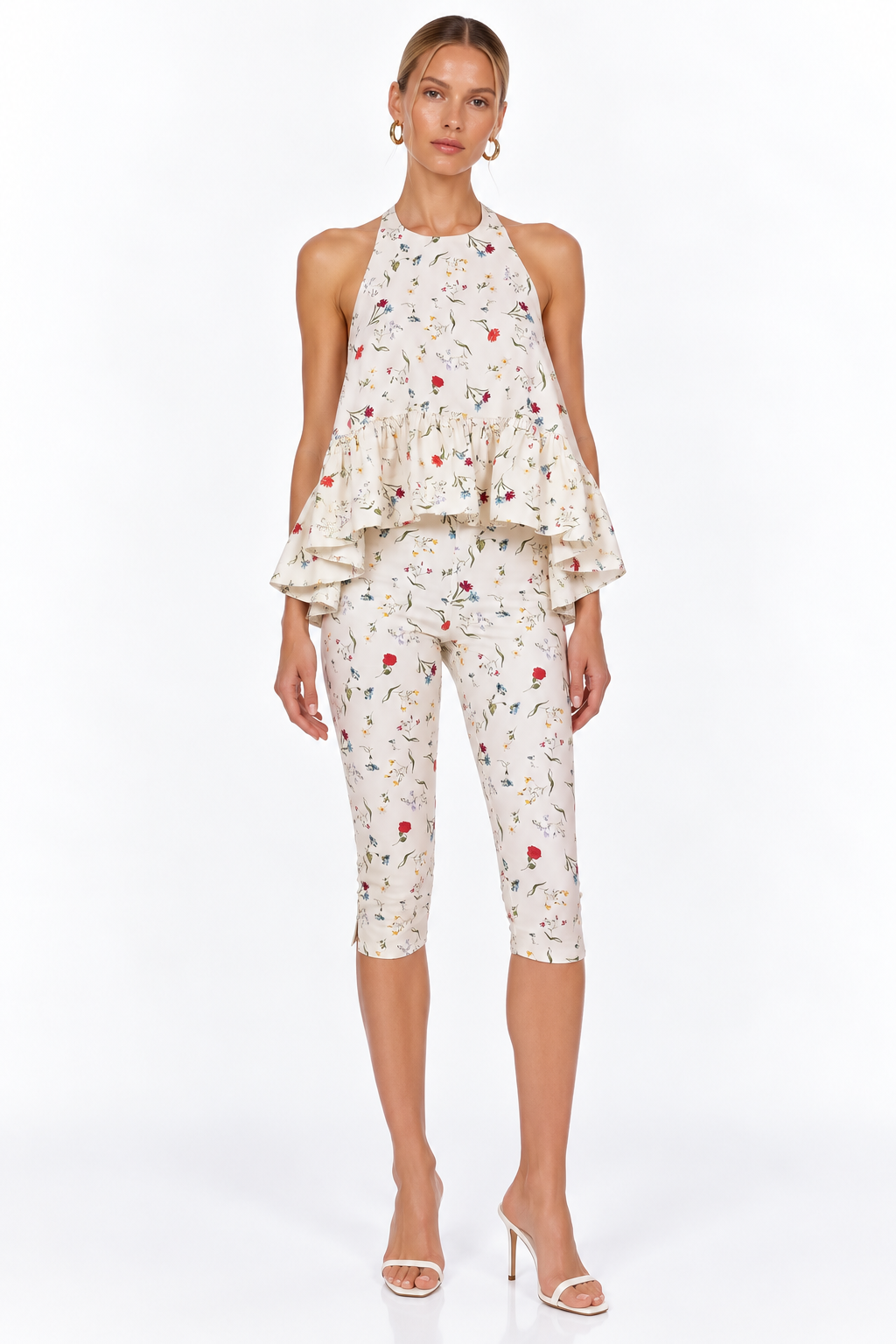 Shreya Multi Floral Poplin Capri