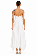 Rachel Cotton Voile / Embellished Straps Midi Dress