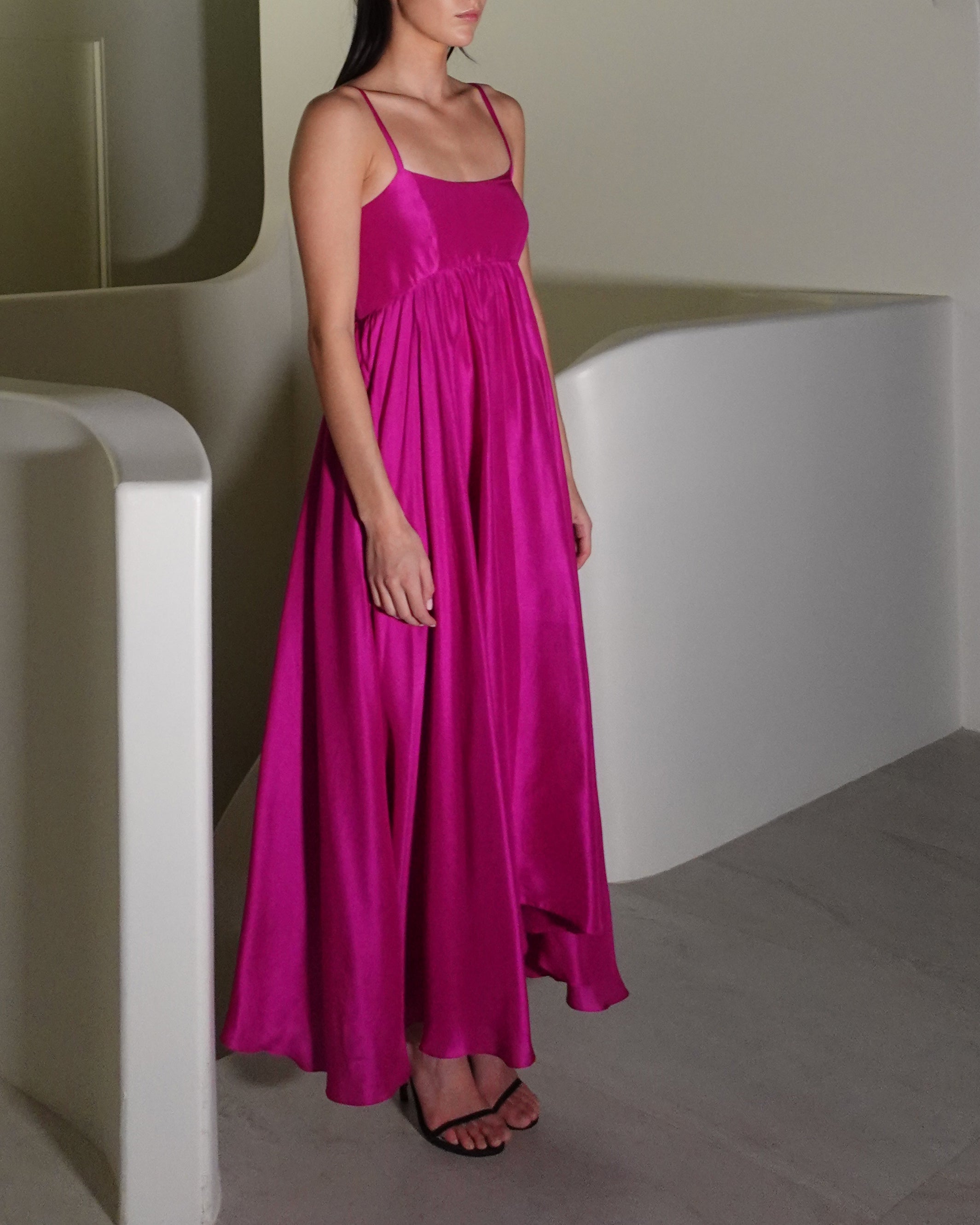 azeeza pink dress Saunder Charmeuse Gown