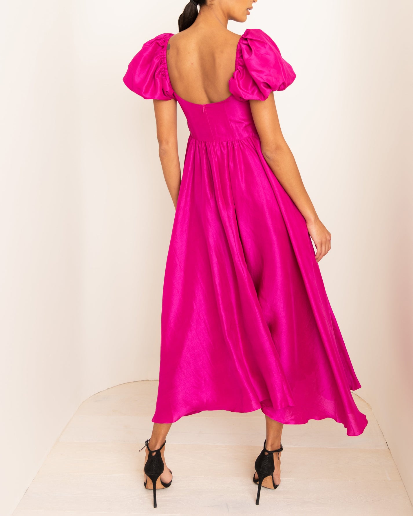 Rachel Raw Silk Midi Dress