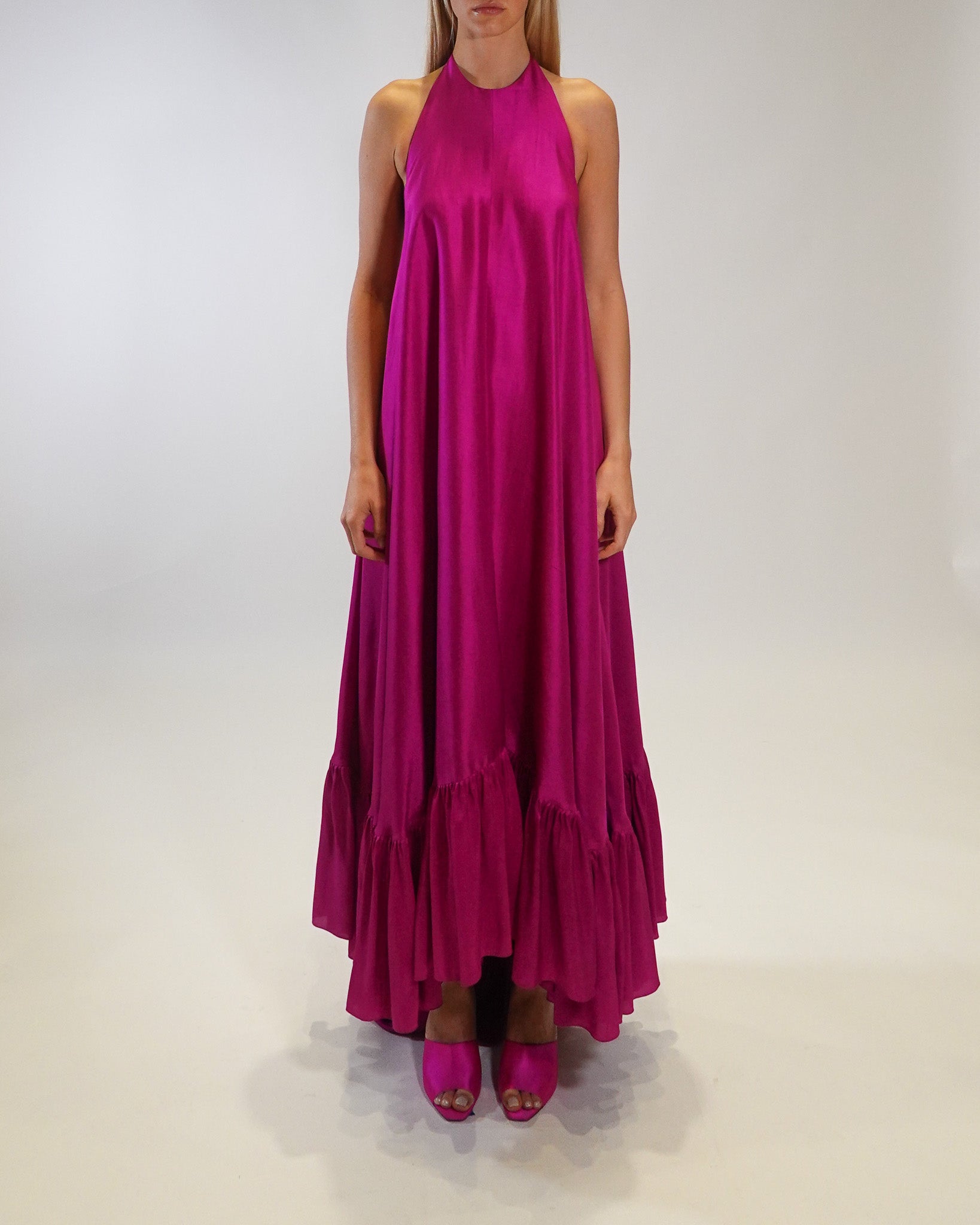raw silk dress Azeeza Sadie Raw Silk Gown